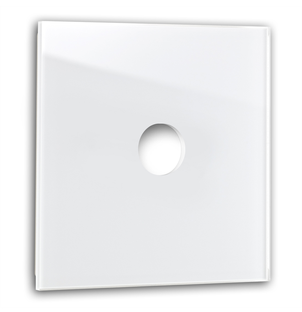 Retro switch panel CAMBRIDGE - glass optics 1-fold in white.