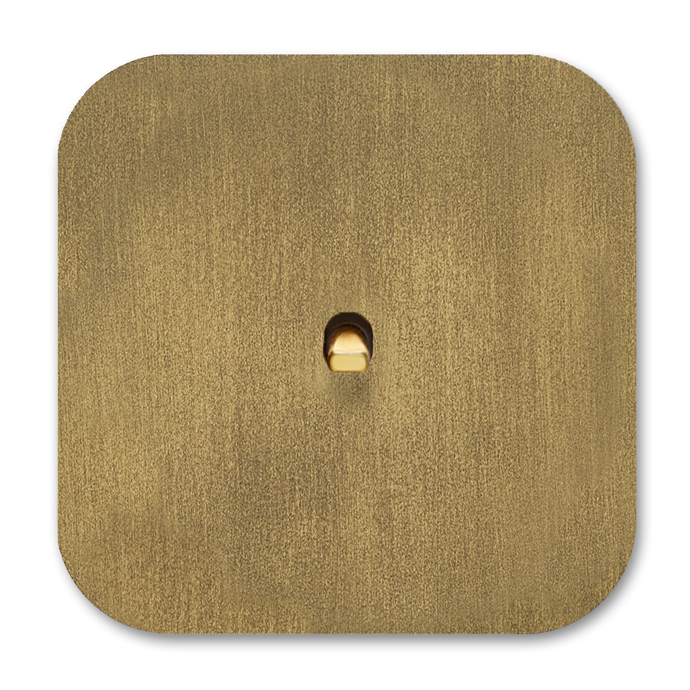Kipphebel-Lichtschalter Metall Old Gold 1-fach. Cube Series