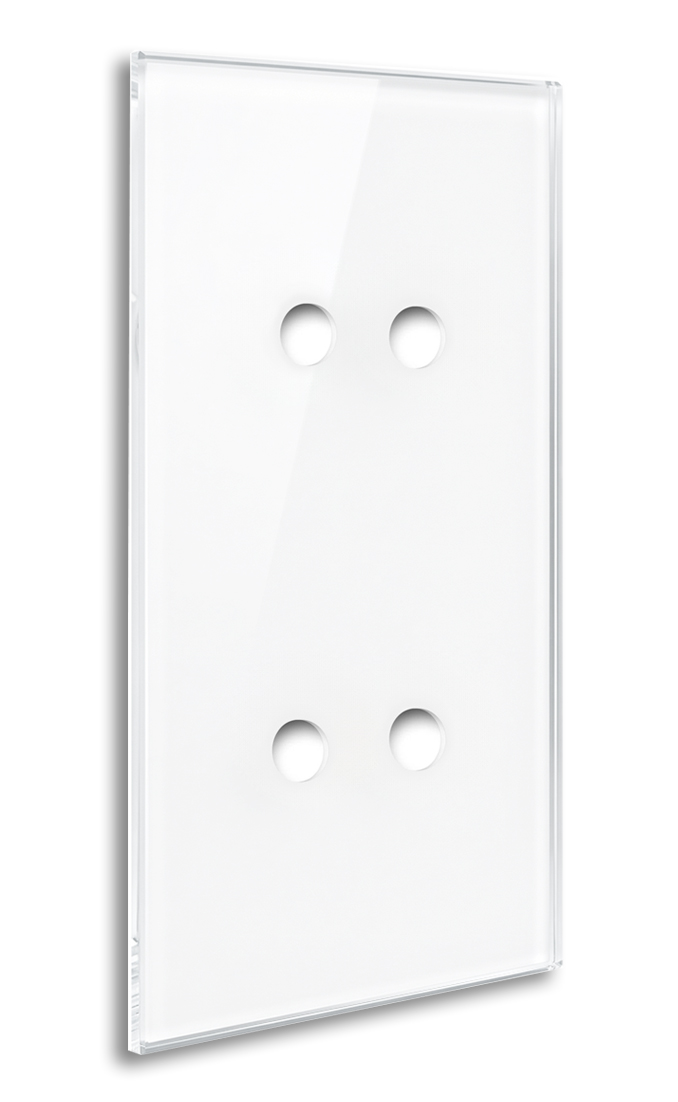 YORK White Glass-Effect 4-Gang Cover Plate by ROHDE+ROHDE