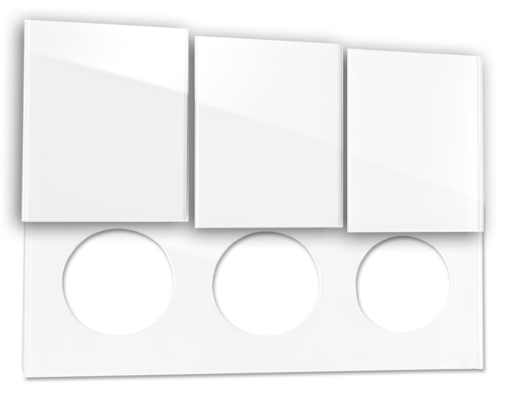 Rahmen mit Abdeckung MAXIM 3-fach. in Weiß. ROHDE+ROHDE