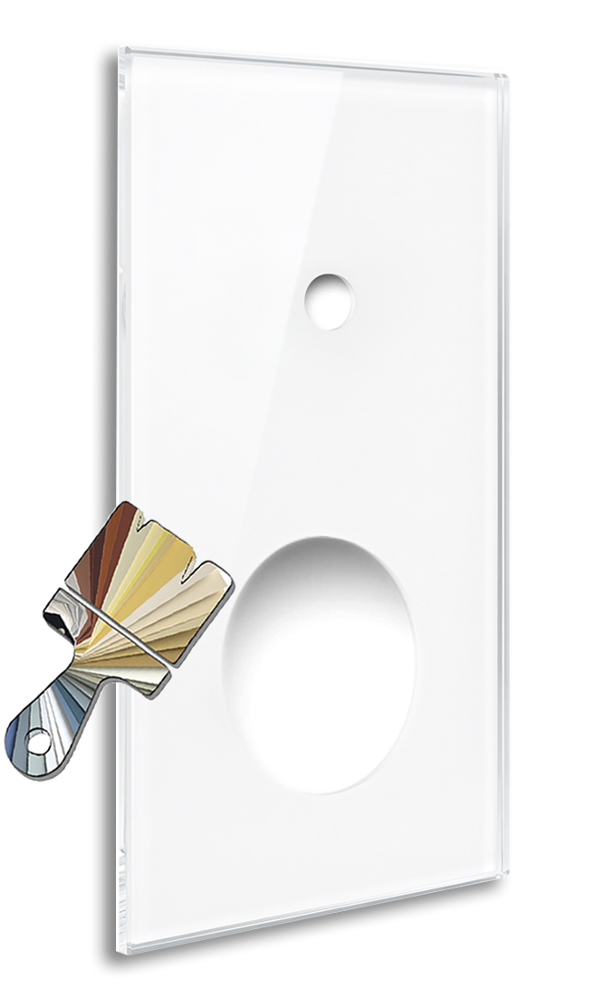YORK NCS Colour Glass-Effect 1-Gang Cover Plate with Round Cut-Out by ROHDE+ROHDE