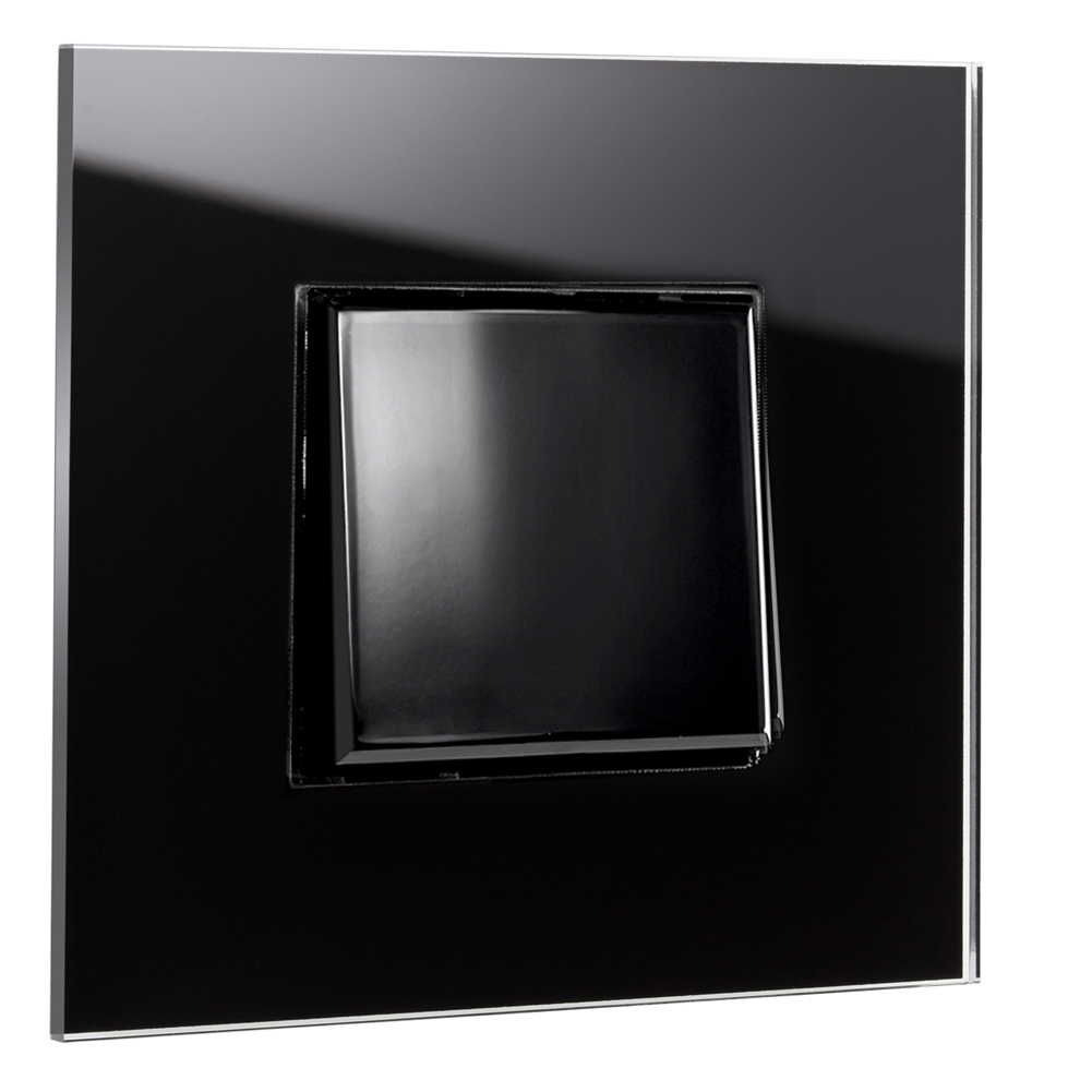 Light switch glass-look 1-way changeover switch black MAXIM
