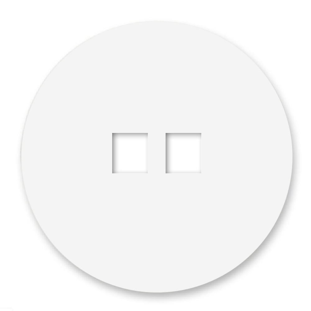 Accessory frame metal matt white 2-gang. Round series