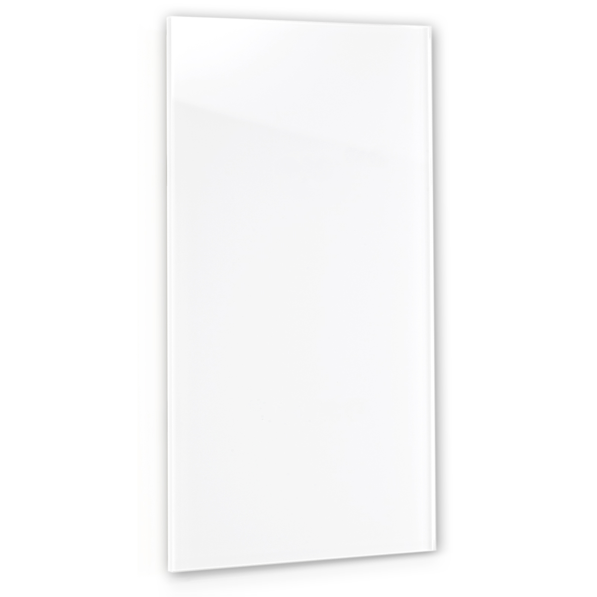 Blindabdeckung für 1 Wanddose. Weiße Glasoptik.