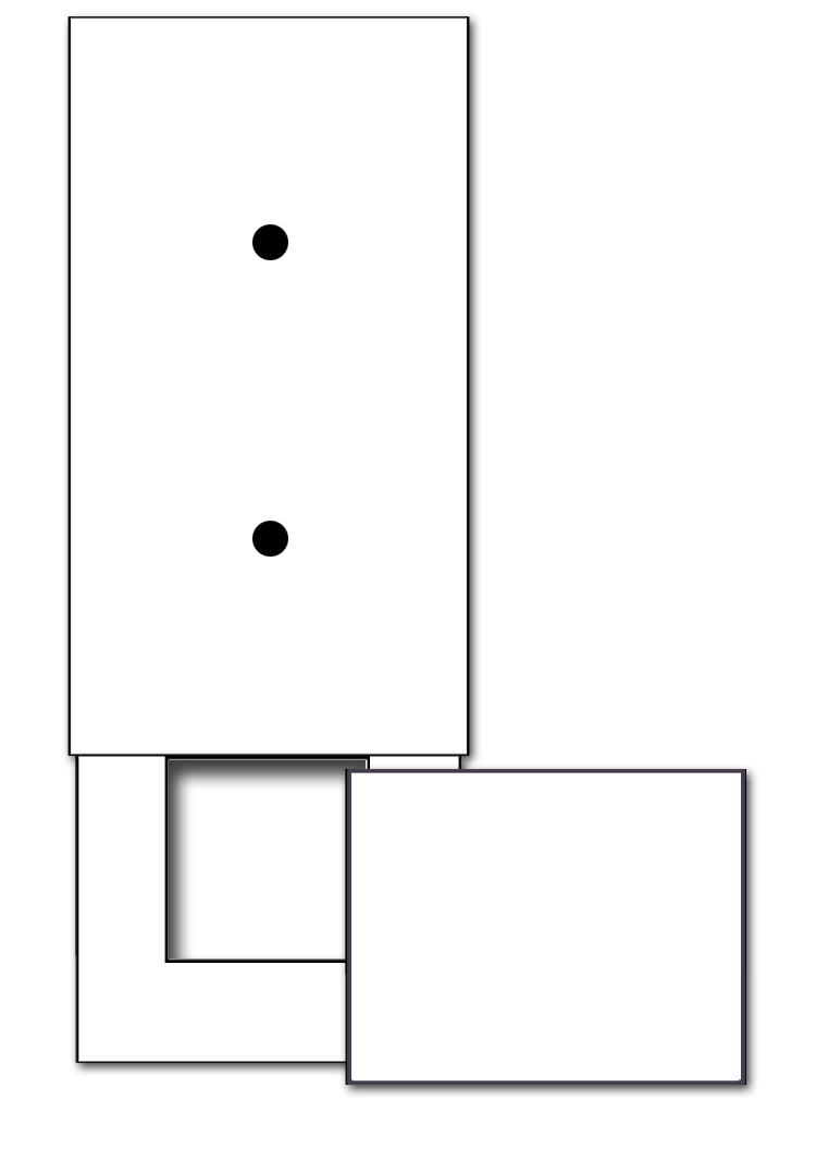 Touch-Blende NOVA - Glas-Optik 2-fach mit Ausschnitt und Abdeckung in Schwarz.