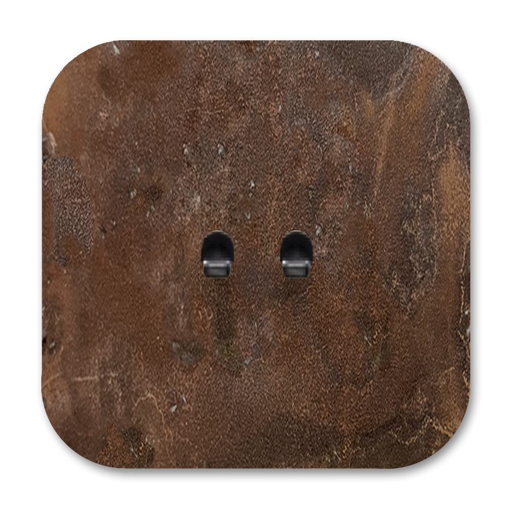 Toggle switch metal Rust 2 gang. Golden levers. Cube Series