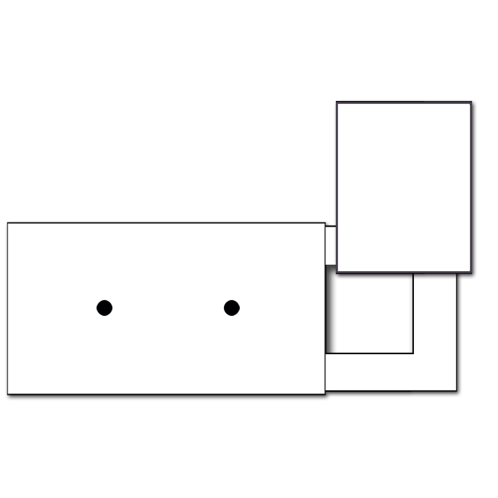 2-fold and 1 cut-out, horizontal with cover. For 3 wall boxes