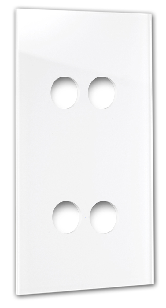 Retro switch panel CAMBRIDGE - glass optics 4-fold in white.
