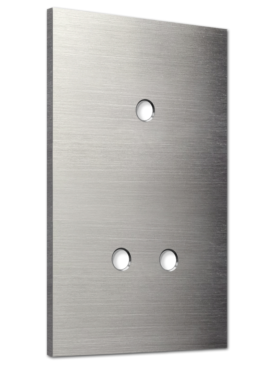 Retro-Kippschalter-Blende NINA 3-fach Edelstahl Metall. CJC Systems