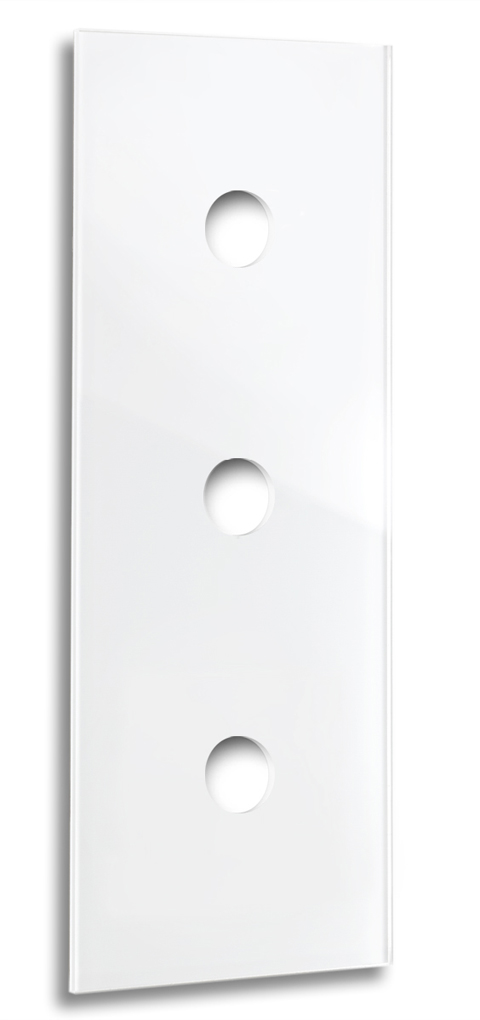 Retro switch panel CAMBRIDGE - glass optics 3-fold in white.