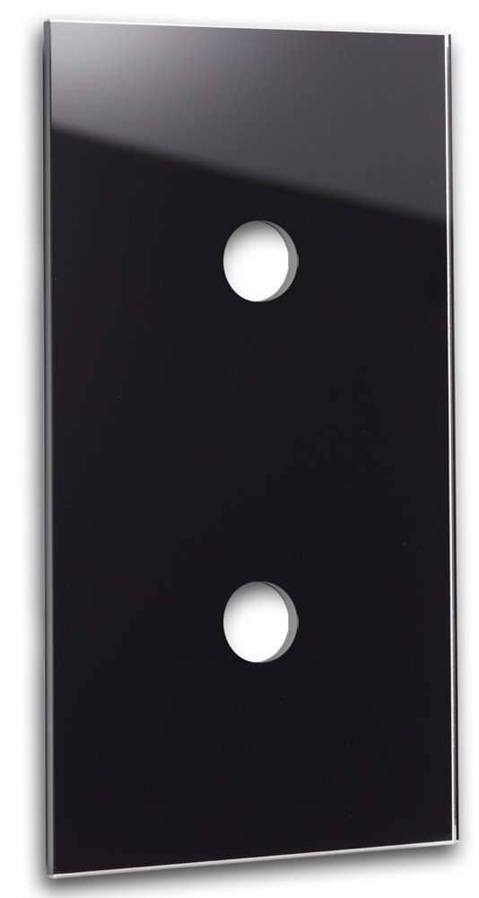 Glass-look cover for CAMBRIDGE rocker switch. 2-fold in black.