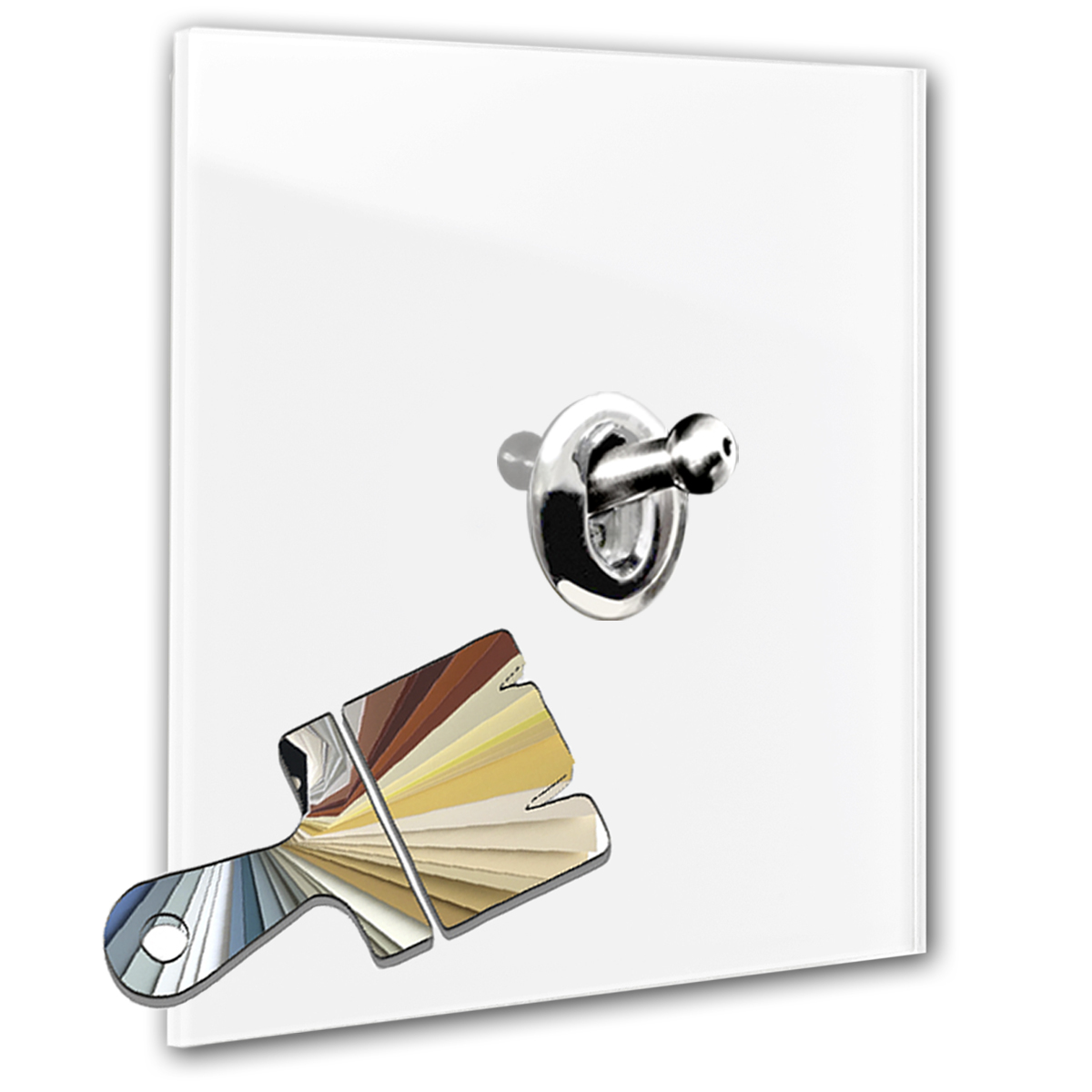 Retro light switch RAL colour glass look chrome