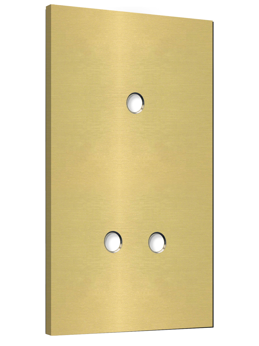 Retro-Kippschalter-Blende NINA 3-fach Messing gebürstet Metall. CJC Systems