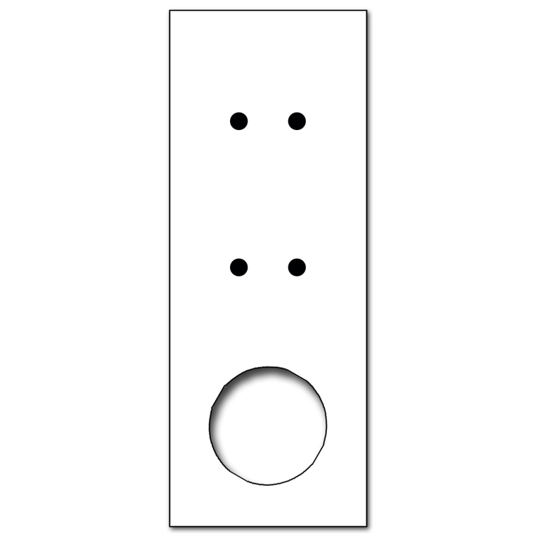 4-fach + 1 runder Ausschnitt. Für 3 Wanddosen