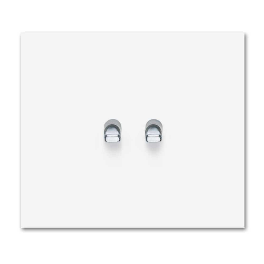 Retro switch metal matte white 2 gang silver toggles Square Series