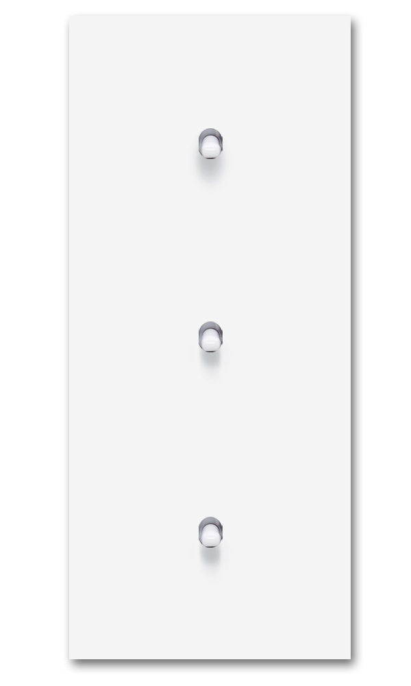 Retro toggle switch metal matte white tripple Square Series