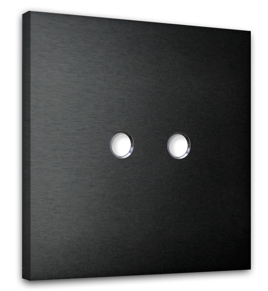 Retro-Kippschalter-Blende NINA 2-fach Schwarz Metall. CJC Systems