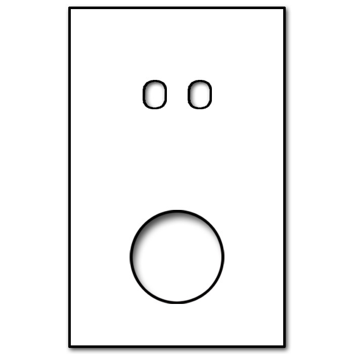 Schalter-Frontblende Metall matt Schwarz 2-fach + 1 Ausschnitt. Vectis Square series