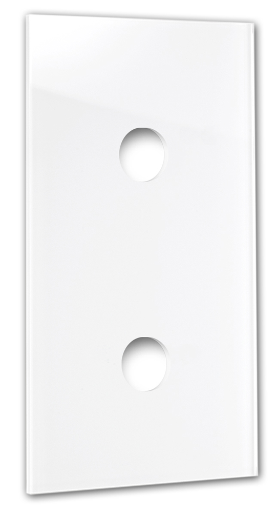 Retroschalter-Blende CAMBRIDGE - Glas-Optik 2-fach in Weiß.