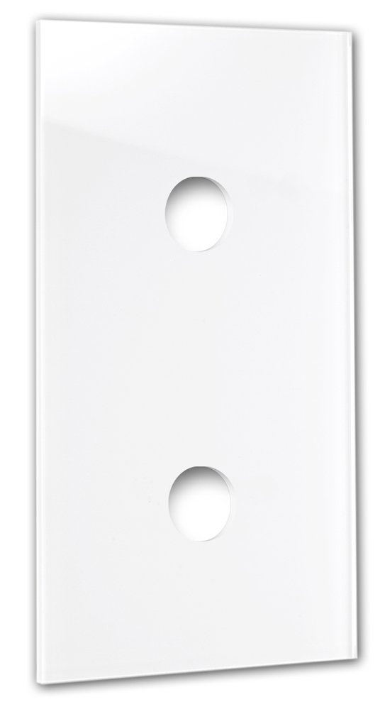 Retro switch panel CAMBRIDGE - glass optics 2-fold in white.
