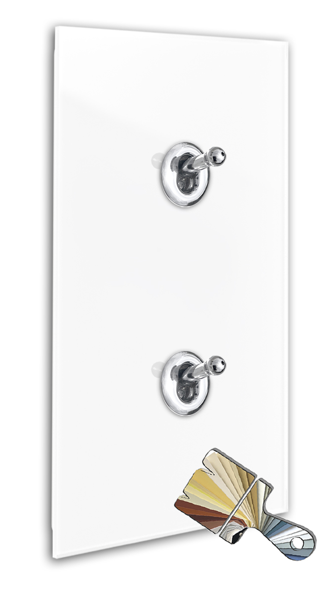 Retro light switch RAL colour glass look chrome