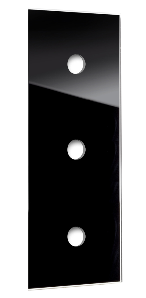 Glass-look cover for toggle switch CAMBRIDGE. 3-fold black.
