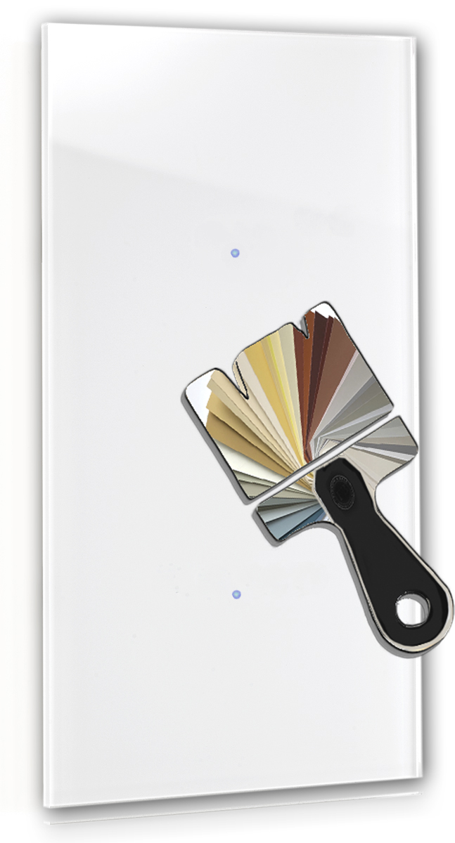 Touch switch in Farrow & Ball colour 2-gang in 2 wall boxes glass look 230V