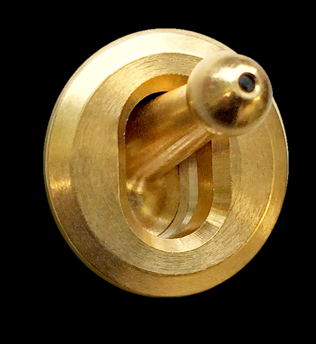 CAMBRIDGE push-button insert with toggle lever. Brass.