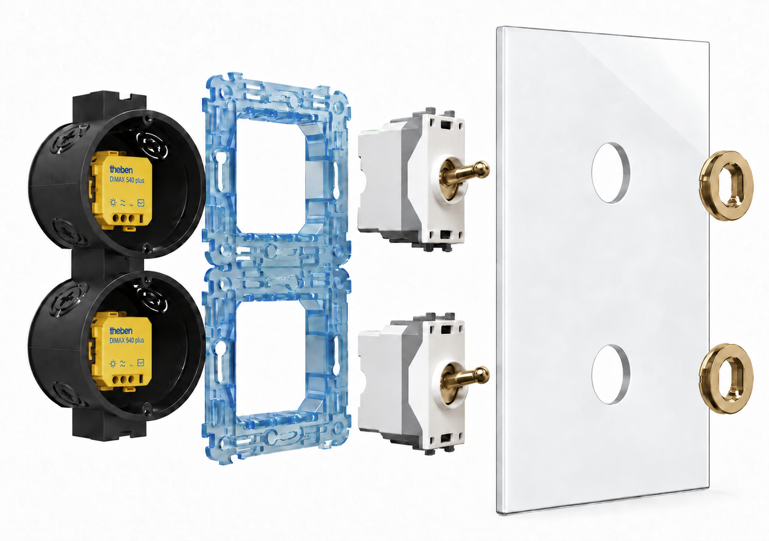 CAMBRIDGE Dimmer-Einsatz mit Kipphebel Messing