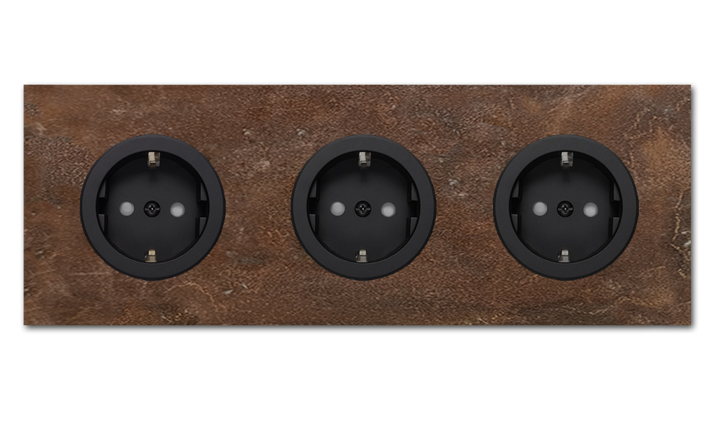 Socket metal rust rusty 3 gang. Square Series