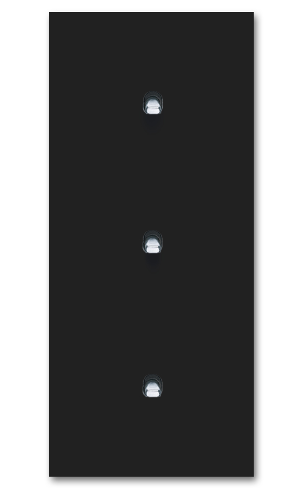 Kipphebel-Lichtschalter Metall matt Schwarz Chrom 3-fach. Square Series